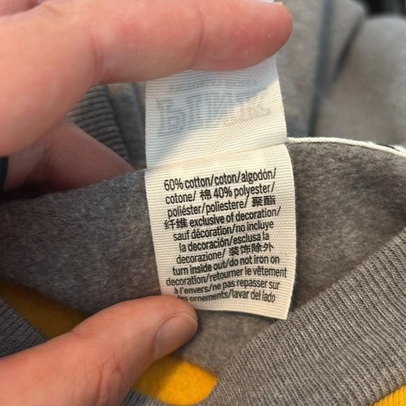 PINK Victoria's Secret women’s yellow and gray oversized sweatshirt size medium - Picture 9 of 9